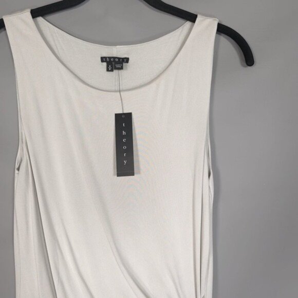 NWT THEORY Women’s SILK Blend ADITIAN Dress HOROSCOPE ICY Draped Tank SMALL - Picture 6 of 9